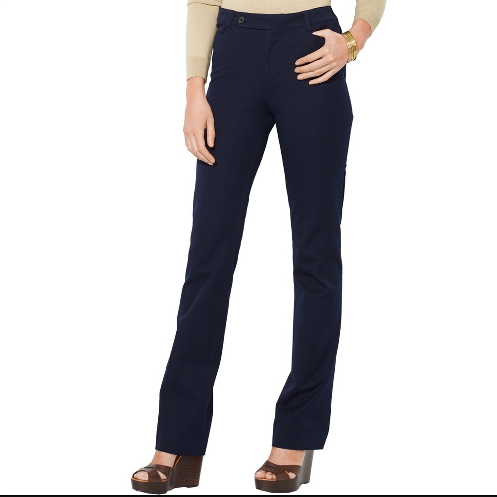 NWT Ralph Lauren Adelle Slim Fit Straight Trouser Professional Pants Dark Gray